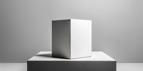 Poster - A stark, monochrome concrete block, its surface emblazoned with the bold inscription 2025 Goals, dominates the scene. This minimalist composition powerfully symbolizes th
