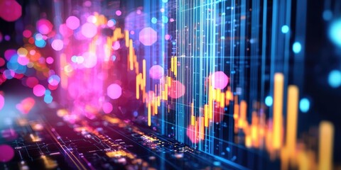 Aufkleber - A vibrant graph ascends, representing the steady growth of a successful business.