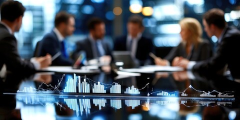 Aufkleber - A bustling business team, united by a common goal, gathered in a conference room, their minds engaged in a strategic brainstorming session. They meticulously analyzed fin
