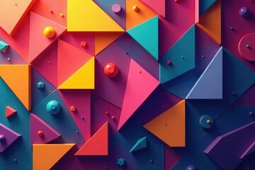 Wall Mural - Abstract geometric shapes repeat in vibrant colors , print, digital, shapes
