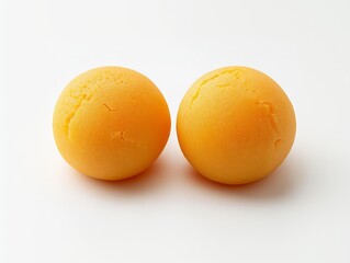Leinwandbilder - Two Golden Spheres on White Background