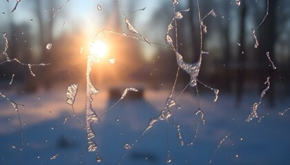 Wall Mural - sun is shining through the frosted window