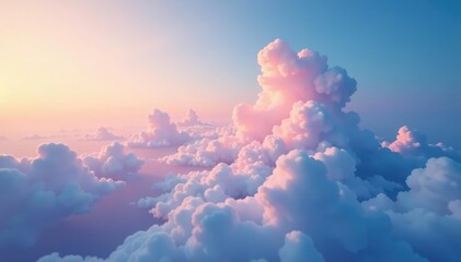 Wall Mural - Subtle gradient sky, cloudscape seamlessly looping , atmosphere, blue