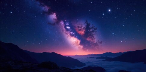 celestial scene with stars and galaxy in the night sky, cosmos, celestial body, universe