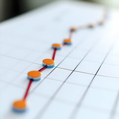 Poster - Graph with Upward Trend Line Showing Positive Growth and Progress