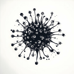 Poster - Minimalist Vector Illustration of Abstract Virus Design Concept