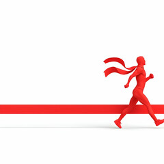 Poster - Minimalist Approach Featuring Person Running in Abstract Style