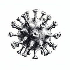 Poster - Minimalist Design of a Virus in Simple Basic Style Illustration