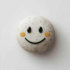 Poster - Simple Smiley Face with Wide Grin, Cheerful Expression, and Spots