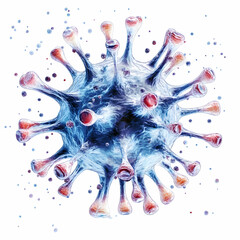 Poster - Simple Vector Illustration of a Single Virus Particle Design