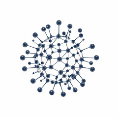 Poster - Simple Vector Illustration of a Single Virus Particle Structure