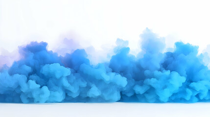 Poster - Soft Ethereal Blue Watercolor Wash with Dreamy Gradients