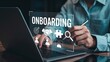 © Unlimited Resources - Modern Workplace Onboarding Icons with Laptop and Paperwork for Corporate Training and Technology Integration