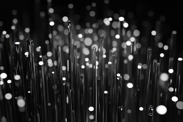 Poster - Abstract animation displaying hundreds of luminous particles in a dynamic arrangement, Animation depicting hundreds of abstract particles with tails fooatge
