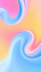 Poster - Colorful abstract design showcasing smooth curves and pastel hues in a vibrant composition with a dreamy feel