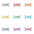 © sljubisa - Live Stream icon. Live streaming  icon isolated on white background. Set icons colorful