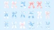 © art - Pastel colored ribbons displayed in a repeating and arranged pattern