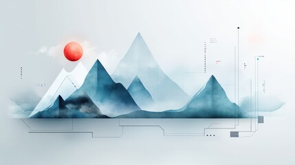 Poster - Abstract Mountain Landscape