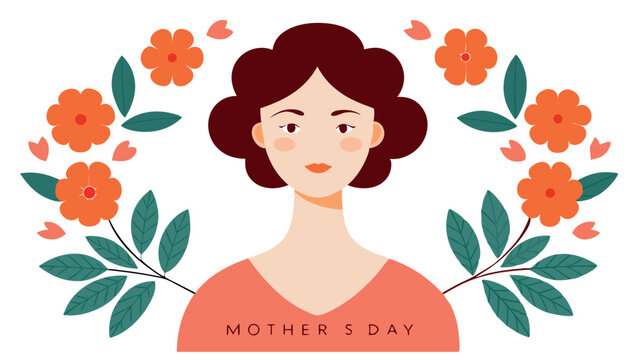 Happy Mother's Day card with a papercut mom and flowers