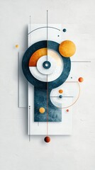 Poster - Geometric abstract art with circles and lines
