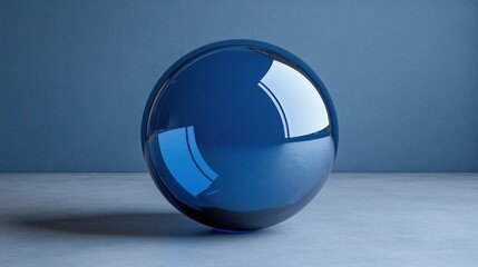 Poster - Blue sphere on a neutral background