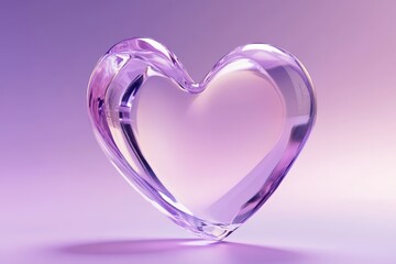 Poster - Crystal heart sculpture represents love and affection on a pastel gradient background