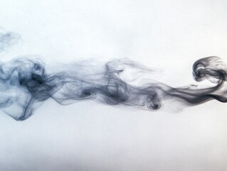 Aufkleber - Dark smoke pattern flowing gracefully across a light background creates an ethereal ambiance in the composition