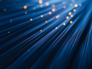 Fototapete - Captivating blue abstract image featuring illuminated lines and soft glowing particles