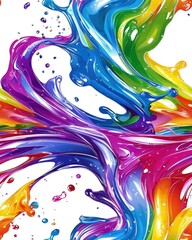 Poster - Vibrant and colorful abstract background with swirling patterns and dynamic shapes for art projects