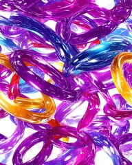 Poster - Assorted colorful plastic tubes arranged beautifully in a creative and eye-catching display