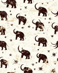 Poster - Stunning abstract elephant pattern featuring bold lines and intricate design elements in monochrome