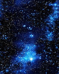 Poster - Stunning view of a vibrant blue galaxy filled with twinkling stars and cosmic wonders in space