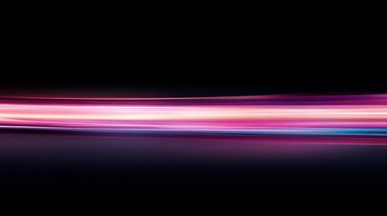 Fototapete - Close-up of vibrant neon lines crossing in shades of magenta and electric blue on a dark background, exuding a modern and energetic feel with visible copy space