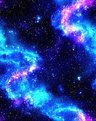 Poster - Stunning galaxy full of twinkling stars and colorful nebulas in the vastness of outer space