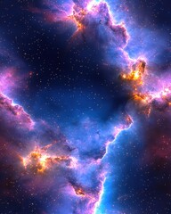 Poster - Breathtaking nebula filled with stars captured in the infinite sky evoking a sense of wonder