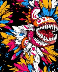 Poster - Stunning colorful flower with an unusually large mouth creating a unique and playful visual