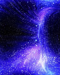 Poster - Mesmerizing blue galaxy filled with stars creating an enchanting cosmic landscape for art