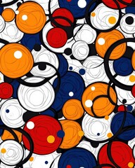 Poster - Diverse array of circles displaying colorful patterns creating a dynamic and engaging visual experience