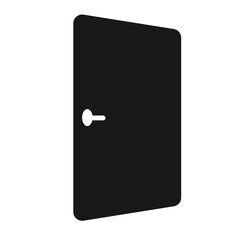 Poster - Open Black Door Icon with White Handle on White Background