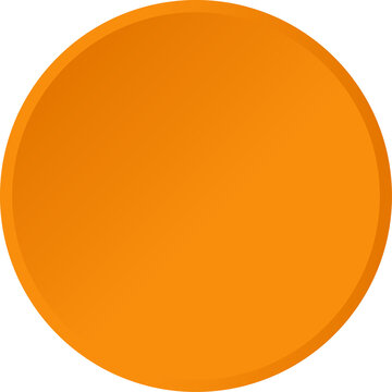 Colorful orange circle shape button, PNG file no background  