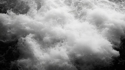 Poster - Ocean waves crash vigorously, creating dynamic splashes under harsh sunlight. The sparkling water and movement illustrate the fierce energy of the marine environment