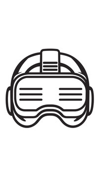 Virtual reality goggles, design representing gaming and immersive technology, copy space