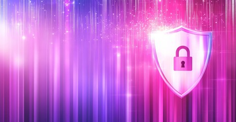 Poster - A colorful background with a pink and purple hue. e background with a digital security concept.