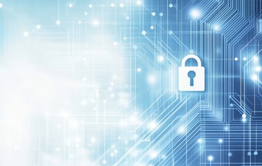 Aufkleber - A blue background with a key on it. e background with a digital security concept.