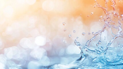 Fototapete - Abstract water forms a captivating vortex of orange and blue hues, with fluid motion and reflections inviting exploration of depth and movement