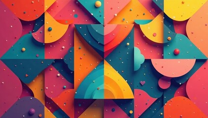 Wall Mural - Geometric shapes, modern minimalist repeating design, aesthetic, repeat pattern