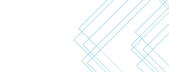 Fototapete - Abstract white and blue background with lines. Design for brochure, website, flyer. Blue Futuristic architectural concept with Isometric squares & Geometric line design. Blue geometric banner pattern 