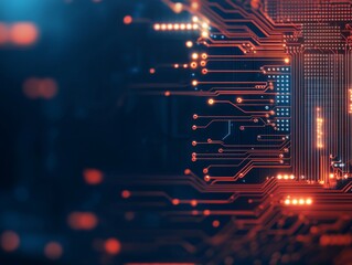 Aufkleber - This close-up showcases the detailed circuitry of a microchip, highlighting advanced technology against a focused backdrop, ideal for understanding electronics