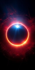 Wall Mural - crimson eclipse, radiant glow a celestial spectacle of cosmic beauty and dark matter mystery.