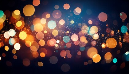 Wall Mural - Abstract colorful bokeh lights on a dark background